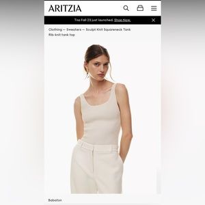 NWOT Aritzia Babaton Sculpt Knit Squareneck Tank